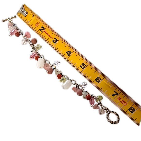 Glass Charm Bracelet Sparkly Multi Color Faceted Silver Tone Fairy Whimsigoth. - Picture 2 of 16